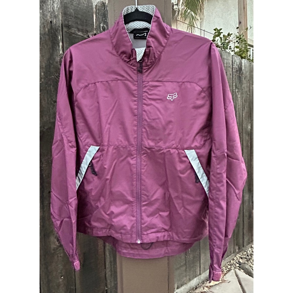 Fox Racing Women's Small Purple Windbreaker Jacket Reflective Cycling